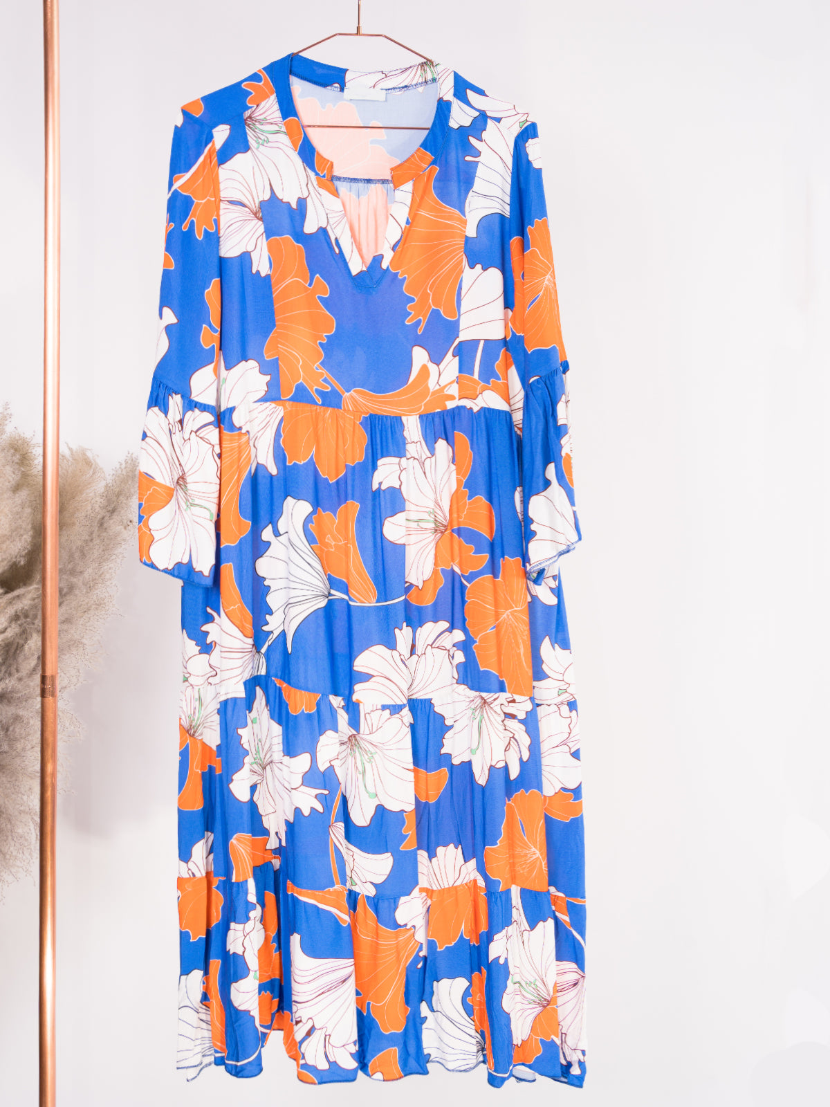 Langes Kleid - blau orange - Maui