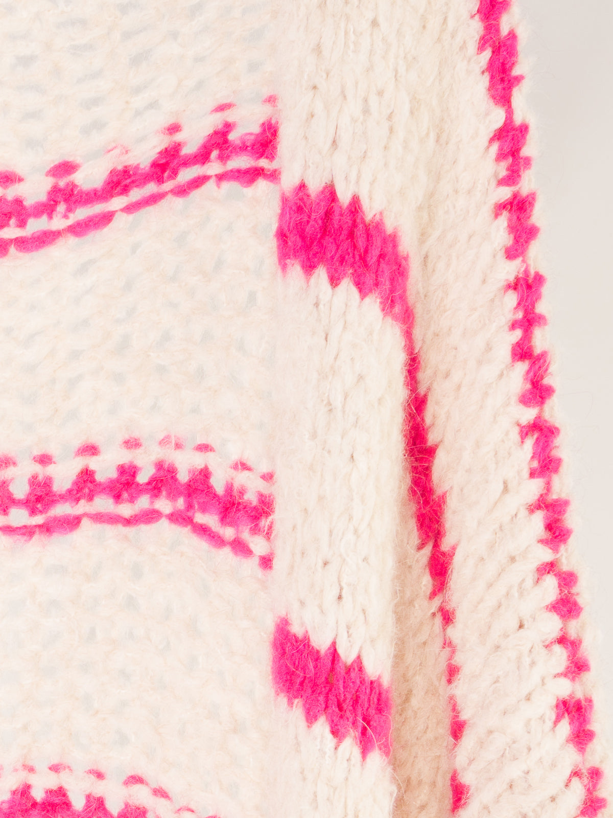 Oversize Strick Cardigan - creme pink