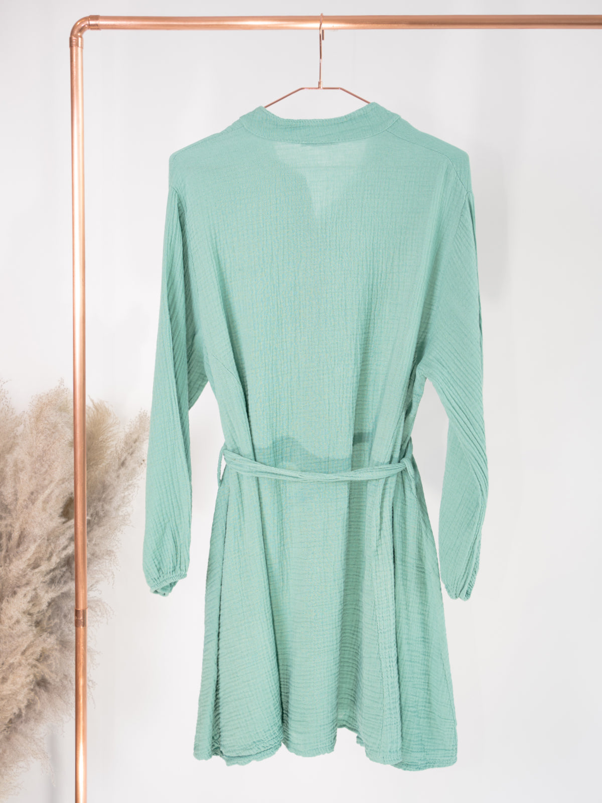 Musselin Kleid mit Bindegürtel - türkis - Melci